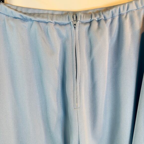 Vintage Manning Silver Light Blue Bell Bottom Pantsuit 70s Disco Set Y2K Revival - Picture 8 of 9